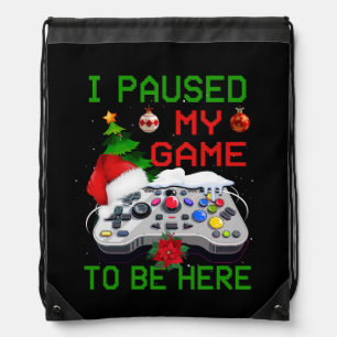 Video Game Controller Santa Hat Christmas Gaming X Drawstring Bag