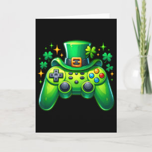 Video Game Controller St Patricks Day Gamer Irish Card