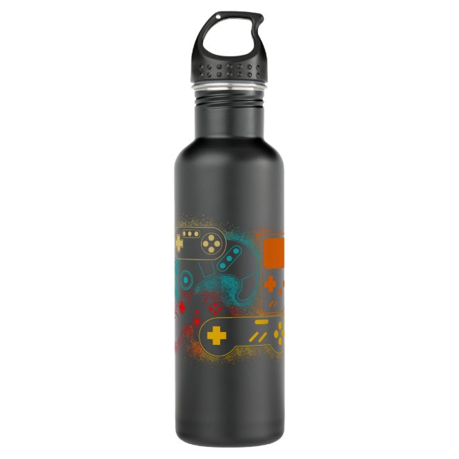 Video Game Controller Stainless Steel Water Bottle (Front)