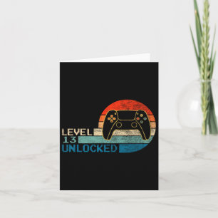 Video Game Controller Unlocked Level 13 Birthday B Card