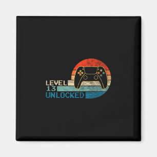 Video Game Controller Unlocked Level 13 Birthday B Magnet