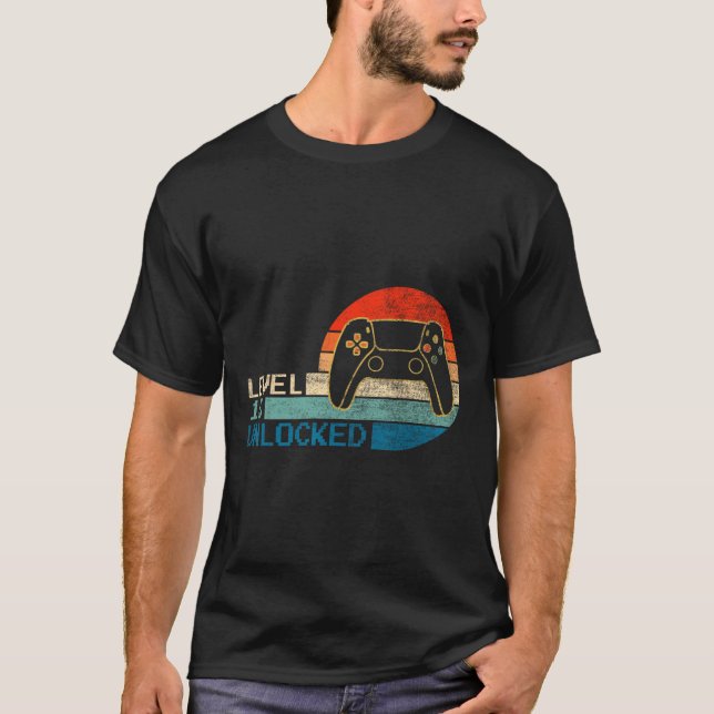 Video Game Controller Unlocked Level 13 Birthday B T-Shirt (Front)