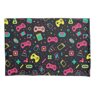 Video Game Controllers and Toys Pattern  Pillow Case