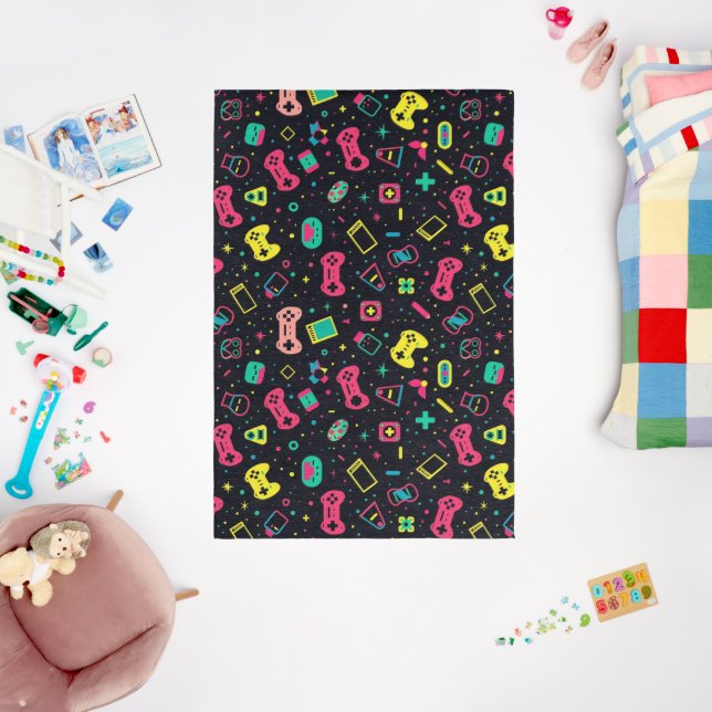Video Game Controllers and Toys Pattern  Rug (Insitu (Babyroom))
