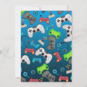 Video Game Controllers Gamer Birthday Party Invitation (Back)