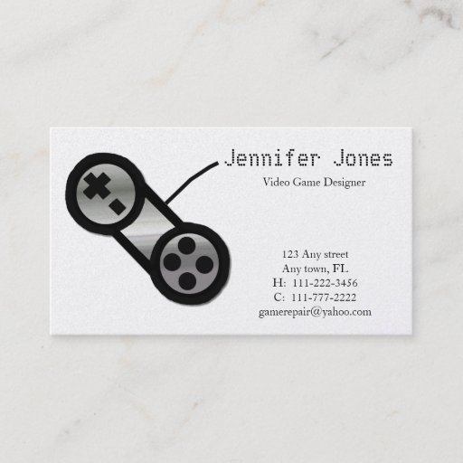 Customizable Video Game Design Business Card