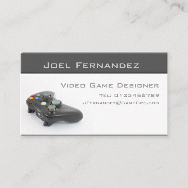 Video Game Designer - Business Card (Front)