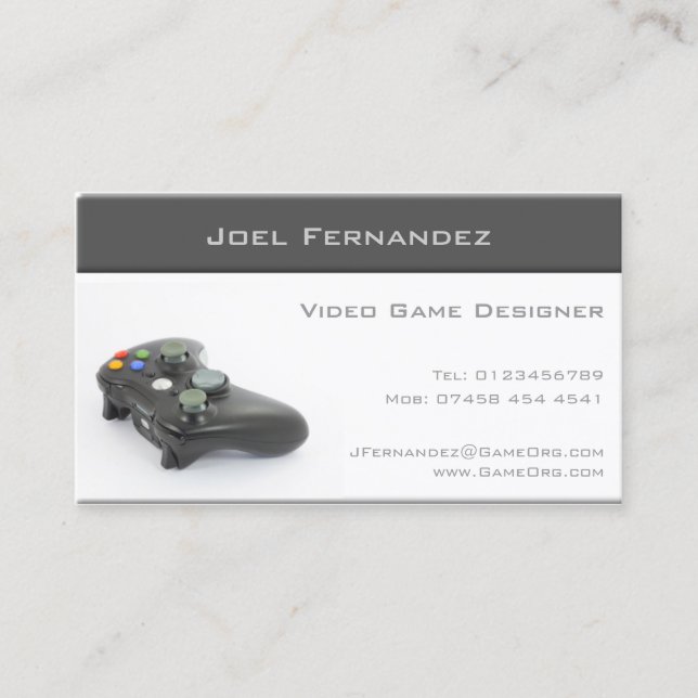 Video Game Designer - Business Card (Front)