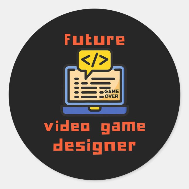 Video Game Designer Programmer Coder  Classic Round Sticker (Front)