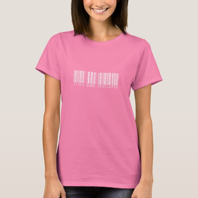 Video Game Developer Bar Code T-Shirt (Front)