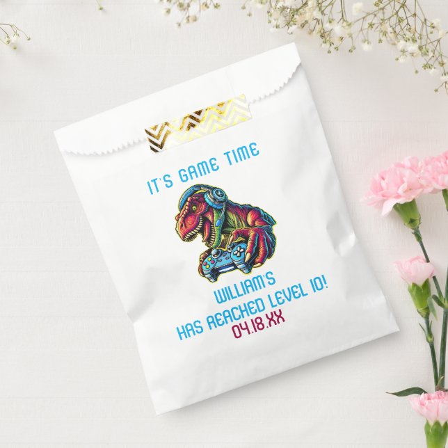 Video Game Dinosaur Gaming Birthday Party Favor Bag (Sealed)