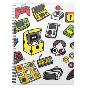 Video game, doodle set notebook
