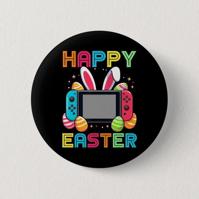 Video Game Easter Bunny Gaming Controller Gamer Bo Button (Front)