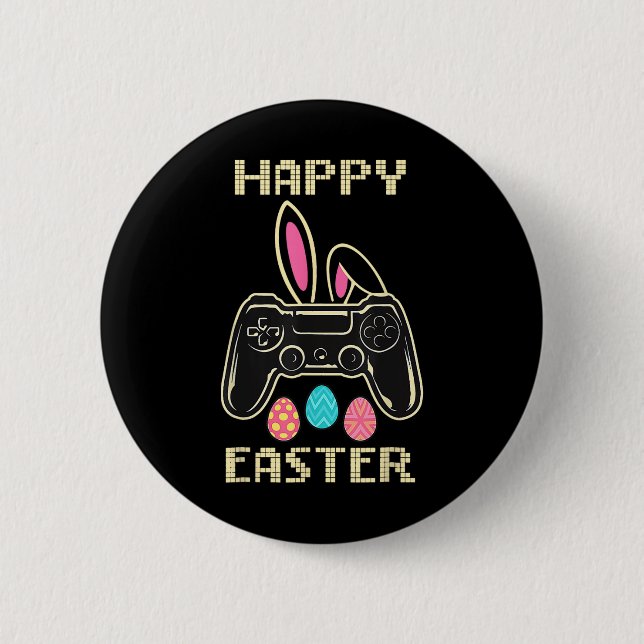 Video Game Easter Bunny Gaming Controller Gamer Bo Button (Front)