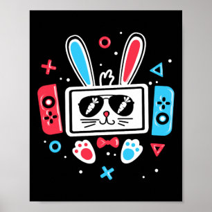Video Game Easter Bunny Gaming Controller Gamer Bo Poster