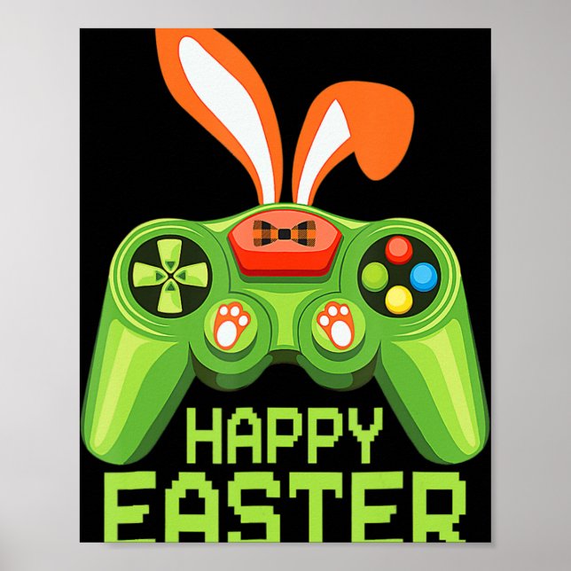 Video Game Easter Bunny Gaming Controller Gamer Bo Poster (Front)