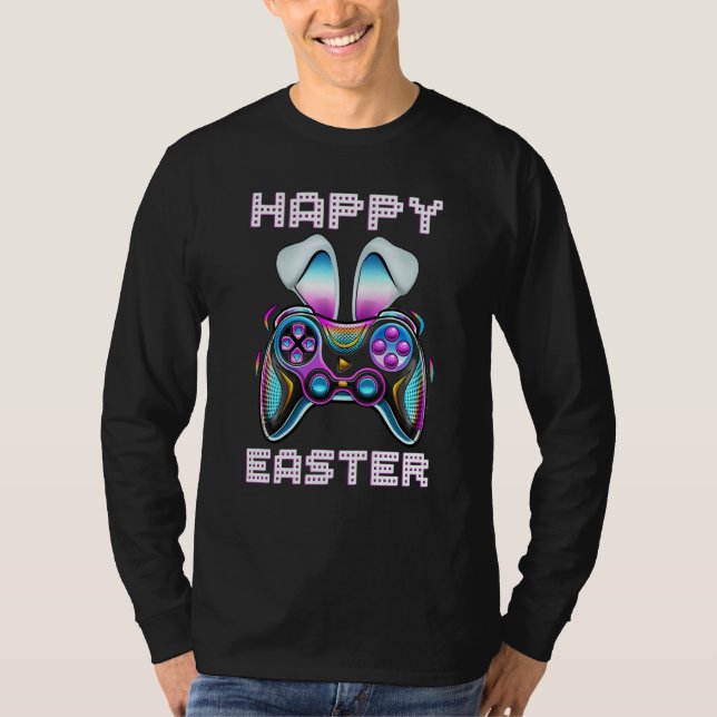 Video Game Easter Bunny Gaming Controller Gamer Bo T-Shirt (Front)