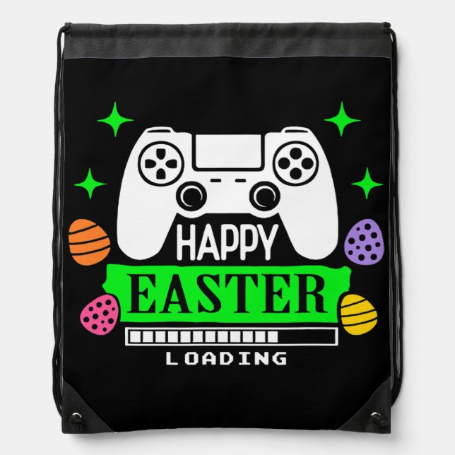 Video Game Easter Eggs Gaming Controller Gamer Drawstring Bag (Front)