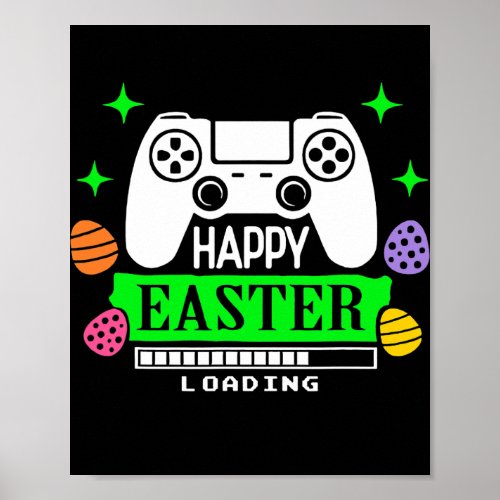Video Game Easter Eggs Gaming Controller Gamer Poster