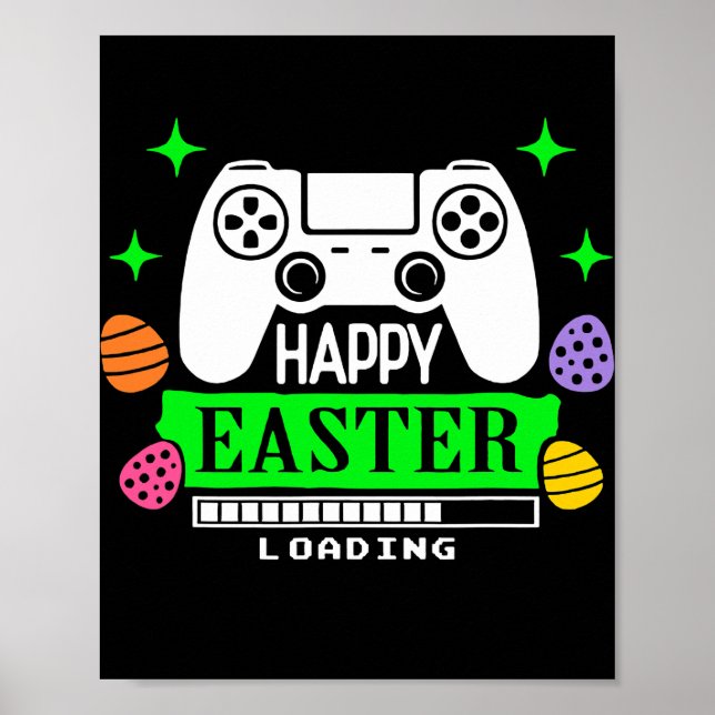 Video Game Easter Eggs Gaming Controller Gamer Poster (Front)
