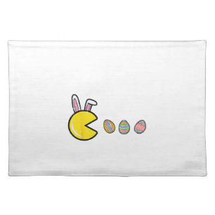 Video Game Eating Easter Eggs Retro Gamer Men Boys Cloth Placemat