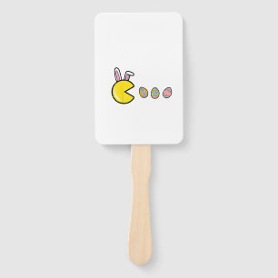 Video Game Eating Easter Eggs Retro Gamer Men Boys Hand Fan