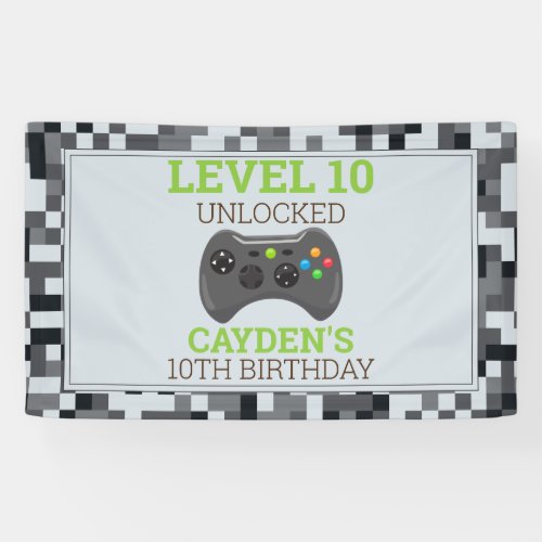 Video Game Game On Birthday Party Banner 