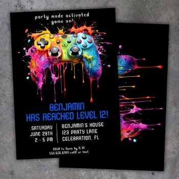 Video Game Gamer Boy Birthday Party Invitation by WittyPrintables at Zazzle