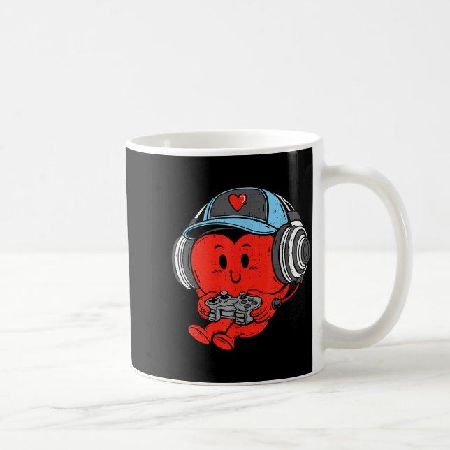 Video Game Gamer Heart Valentines Day Gaming Boys  Coffee Mug (Right)