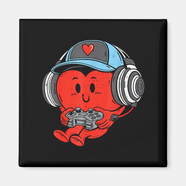 Video Game Gamer Heart Valentines Day Gaming Boys  Magnet (Front)