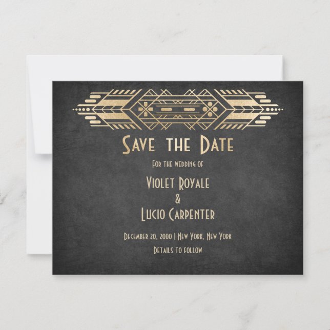 Video Game Geek Black Wedding Save The Date (Front)