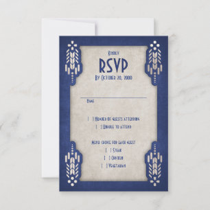 Video Game Geek Blue Wedding RSVP Card