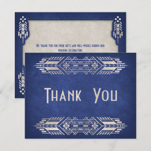 Video Game Geek Blue Wedding Thank You Card