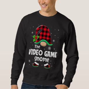 Video Game Gnome Buffalo Plaid Christmas Matching  Sweatshirt