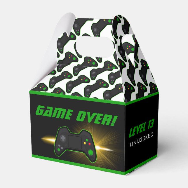 Video Game Green Controller Favor Box (Front Side)
