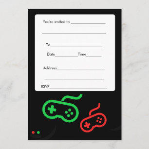 Video Game Invitation Fill In