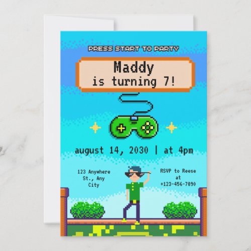 Video Game Invitations For Boy Birthday Party