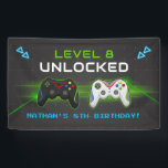 Video Game Kids Birthday Party Banner<br><div class="desc">Bring serious video game vibes to your celebration with this awesome retro gaming party banner! Featuring a bold game controller design and bright gaming graphics, it's perfect for kids, boys, and teens who love gaming. Whether you're celebrating a big birthday milestone or just throwing an epic gamer party, this banner...</div>