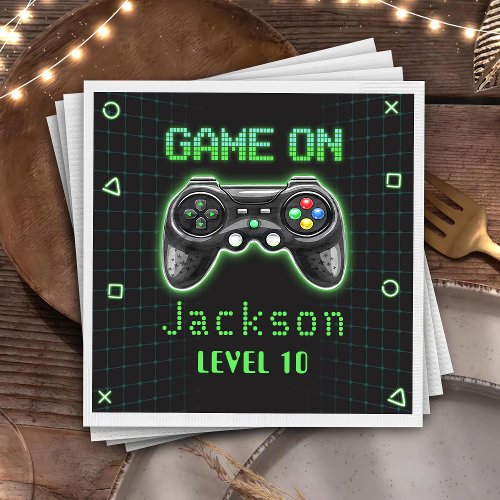 Video Game Kids Birthday Party Napkins