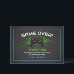 Video Game Kids Birthday Thank You Card<br><div class="desc">Bring gamer vibes to your party with this video game birthday thank you card! Perfect for a video game theme birthday party or gaming party featuring a video game controller graphic and your personalized message. This thank you card is a great way to say thank you to your guests.</div>