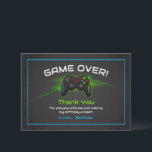 Video Game Kids Birthday Thank You Card<br><div class="desc">Bring gamer vibes to your party with this video game birthday thank you card! Perfect for a video game theme birthday party or gaming party featuring a video game controller graphic and your personalized message. This thank you card is a great way to say thank you to your guests.</div>