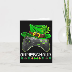 Video Game Leprechaun St Patricks Day Gamer Kids B Card