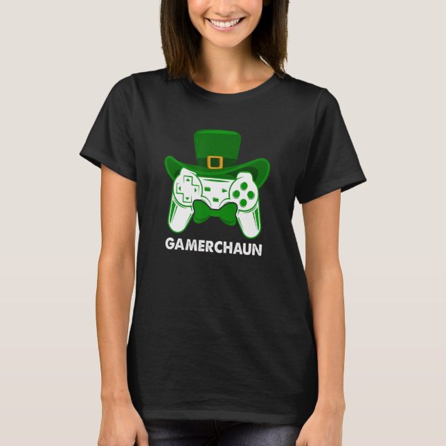 Video Game Leprechaun St Patricks Day Gamer Kids B T-Shirt (Front)