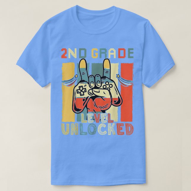 Video Game Level Unlocked Game On 2nd Grade Back t T-Shirt (Design Front)