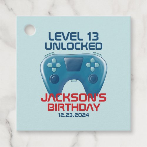 Video Game Level Unlocked Teen Boy Birthday Party Favor Tags