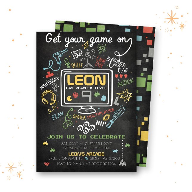 Video Game Level Up Birthday Invitation (Creator Uploaded)