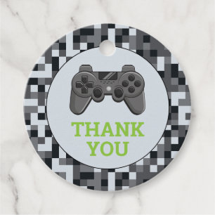 Video Game Level Up Controller Birthday Party Favor Tags