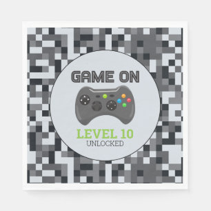 Video Game Level Up Controller Birthday Party Napkins