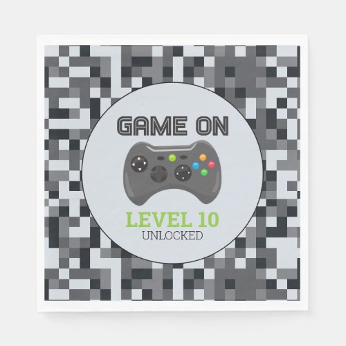 Video Game Level Up Controller Birthday Party Napkins
