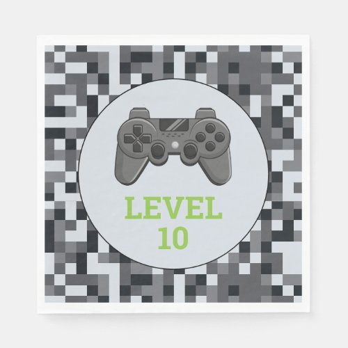 Video Game Level Up Controller Birthday Party Napkins